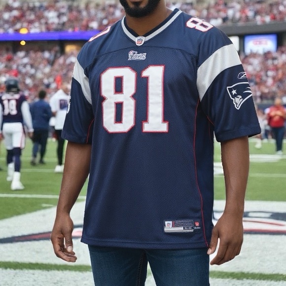NFL EQUIPMENT | NEW Patriots Navy Jersey #81 Randy Moss size 54 XXL - Picture 1 of 10